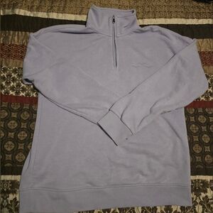 Lazy Pants Women’s Light Purple French Terry Quarter Zip Sweater